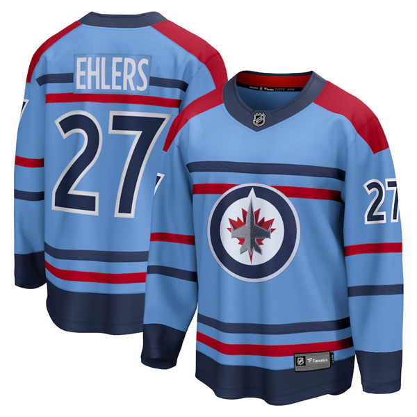 Men's Winnipeg Jets #27 Nikolaj Ehlers Fanatics Light Blue Anniversary Premier Jersey